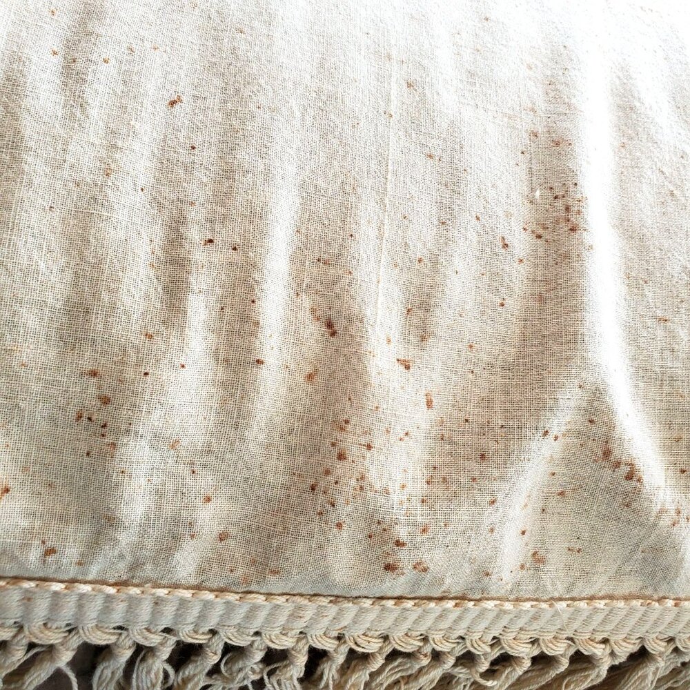 Antique Embroidered Ecru Bedspread 1923 Bucilla Double Bed Flowers Butterflies - Picture 5 of 16